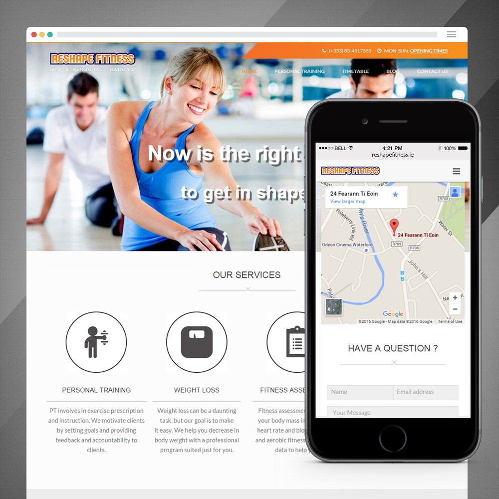 Reshape Fitness Landing Page